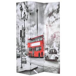 Berkfield Home Beautiful Folding Room Divider 120x170 cm London Bus Black & White - thumbnail 2