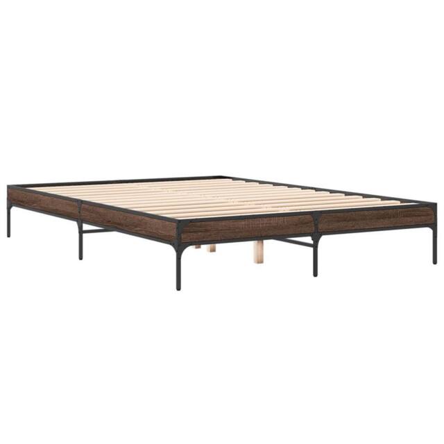 Berkfield Home Durable Bed Frame without Mattress Brown Oak 140x200 cm - image 1