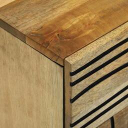 Berkfield Home Stylish Bedside Cabinet 50x33x60 cm Solid Wood Mango in Brown - Size: 50 x 33 x 60 cm - thumbnail 6