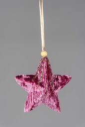 Shatchi Pink Burgundy Star 10.5cm - Christmas Tree Hanging Decorations Ornaments Themed, 3pcs - thumbnail 4