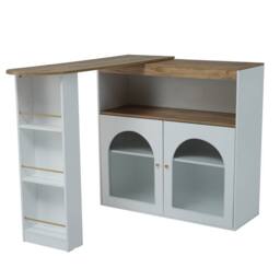 BTM Extendable Kitchen Island with LED in White - thumbnail 9