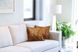New Edge Blinds Crushed Velvet Cushion Cover in Brown - Size: 43 cm x 43 cm - thumbnail 2