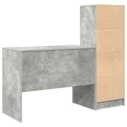 Berkfield Home Desk with Storage Concrete Grey Engineered Wood in Pink - thumbnail 8