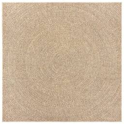 Berkfield Home Rug ZIZUR 120x120 cm Jute Look Indoor & Outdoor in Light Tan - Size: Medium - thumbnail 4