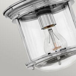 Netlighting Hinkley Hadrian 1 Light Flush Mount Chrome with Glass IP44 in Grey - thumbnail 2