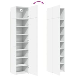 Berkfield Home Slim Storage Cabinet White 50x42.5x225 cm Engineered Wood - thumbnail 9