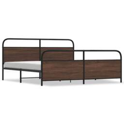 Berkfield Home Metal Bed Frame without Mattress Brown Oak 200x200 cm