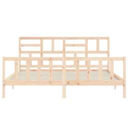 Berkfield Home Beautiful Bed Frame without Mattress 200x200 cm Solid Wood Pine in Light Brown - thumbnail 6
