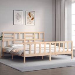 Berkfield Home Beautiful Bed Frame without Mattress 200x200 cm Solid Wood Pine in Light Brown - thumbnail 1