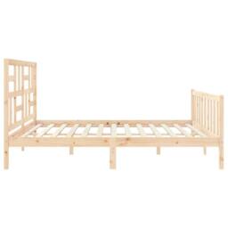 Berkfield Home Beautiful Bed Frame without Mattress 200x200 cm Solid Wood Pine in Light Brown - thumbnail 7