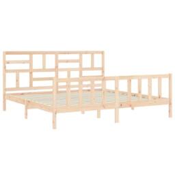 Berkfield Home Beautiful Bed Frame without Mattress 200x200 cm Solid Wood Pine in Light Brown - thumbnail 5