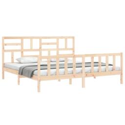 Berkfield Home Beautiful Bed Frame without Mattress 200x200 cm Solid Wood Pine in Light Brown - thumbnail 4