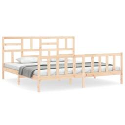 Berkfield Home Beautiful Bed Frame without Mattress 200x200 cm Solid Wood Pine in Light Brown - thumbnail 3