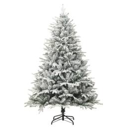 Berkfield Home Artificial Christmas Tree with Flocked Snow Green 210 cm PVC&PE - thumbnail 2