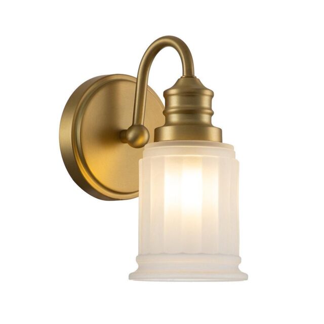 Netlighting Quoizel Swell Wall Lamp Brushed Brass IP44 in Yellow - image 1