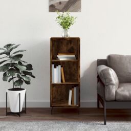 Berkfield Home Sideboard Smoked Oak 34.5x32.5x90 cm Engineered Wood in Brown - thumbnail 1