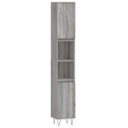 Berkfield Home 3 Piece Bathroom Furniture Set Grey Sonoma Engineered Wood - thumbnail 5