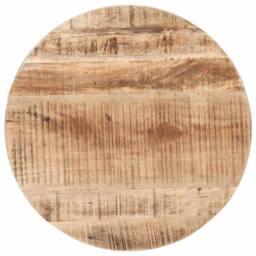 Berkfield Home Durable Coffee Table Ã˜68x43 cm Rough Mango Wood in Brown - Size: 68x43 cm - thumbnail 7