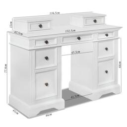 Statement Furniture Gainsborough Dressing Table with Extension Drawers in White - thumbnail 3