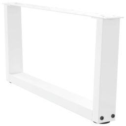 Berkfield Home Dining Table Legs V-Shape 2 pcs White 70x(30-31.3) cm Steel - thumbnail 4