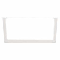 Berkfield Home Dining Table Legs V-Shape 2 pcs White 70x(30-31.3) cm Steel - thumbnail 5