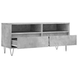 Berkfield Home TV Cabinet Concrete Grey 100x34.5x44.5 cm Engineered Wood - thumbnail 6