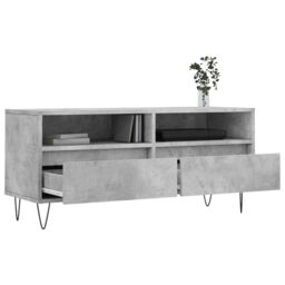 Berkfield Home TV Cabinet Concrete Grey 100x34.5x44.5 cm Engineered Wood - thumbnail 4