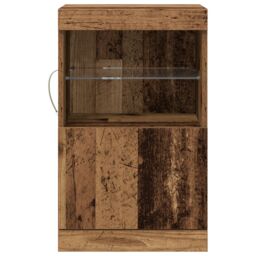 Berkfield Home Sideboard with LED Lights Old Wood 41x37x67 cm in Brown - Size: 41 x 37 x 67 cm - thumbnail 5