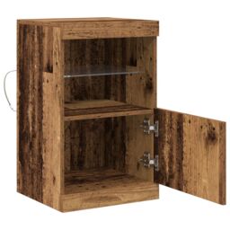 Berkfield Home Sideboard with LED Lights Old Wood 41x37x67 cm in Brown - Size: 41 x 37 x 67 cm - thumbnail 6