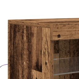 Berkfield Home Sideboard with LED Lights Old Wood 41x37x67 cm in Brown - Size: 41 x 37 x 67 cm - thumbnail 9