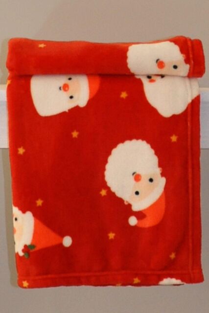 Dreams & Drapes 'Jolly Santa' Plush Fleece Throw in Red - Size: 120 cm x 150 cm - image 1
