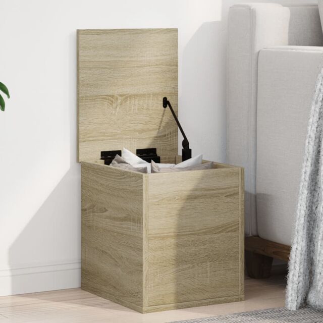 Berkfield Home Storage Box Sonoma Oak 30x35x35 cm Engineered Wood in Brown - Size: 30 x 35 x 35 cm - image 1