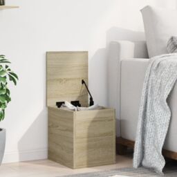 Berkfield Home Storage Box Sonoma Oak 30x35x35 cm Engineered Wood in Brown - Size: 30 x 35 x 35 cm - thumbnail 3