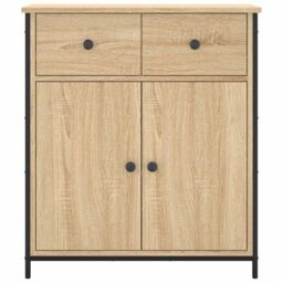 Berkfield Home Sideboard Sonoma Oak 70x30x80 cm Engineered Wood in Brown - Size: 70 x 30 x 80 cm - thumbnail 6