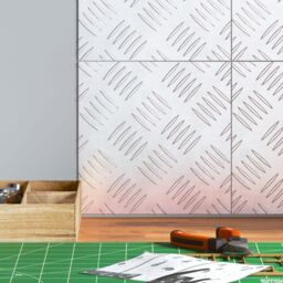 Berkfield Home Aluminium Checker Plates 4 pcs Anti-Slip 20x20 cm in Silver - Size: Medium - thumbnail 2