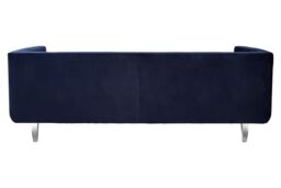 Orsina Velvet Upholestred Dark Blue Sofa, 3-Seater Lounge Sofa With Low Armrests, Luxe Couch, Sofa Seat For Patio - thumbnail 5