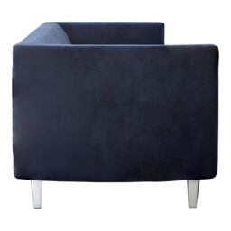 Orsina Velvet Upholestred Dark Blue Sofa, 3-Seater Lounge Sofa With Low Armrests, Luxe Couch, Sofa Seat For Patio - thumbnail 4