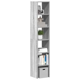 Berkfield Home Bookcases 2 pcs Stackable Grey Sonoma 30x30x80 cm Engineered Wood - Size: 30 x 30 x 80 cm - thumbnail 2