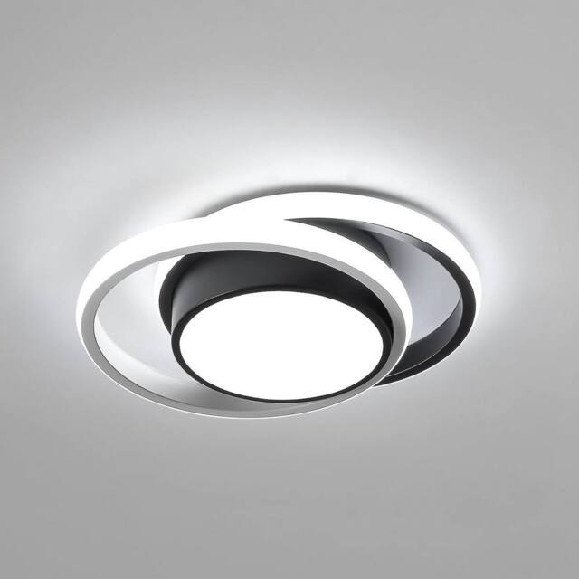 Goeco LED Ceiling Light 32W Modern Round Lamp for Bedrooms Bathrooms 6500K in Black - image 1