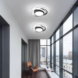 Goeco LED Ceiling Light 32W Modern Round Lamp for Bedrooms Bathrooms 6500K in Black - thumbnail 9