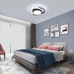 Goeco LED Ceiling Light 32W Modern Round Lamp for Bedrooms Bathrooms 6500K in Black - thumbnail 8