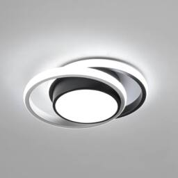 Goeco LED Ceiling Light 32W Modern Round Lamp for Bedrooms Bathrooms 6500K in Black - thumbnail 1