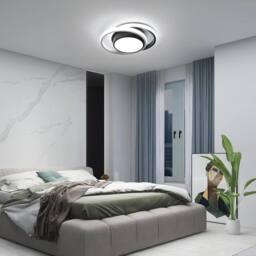 Goeco LED Ceiling Light 32W Modern Round Lamp for Bedrooms Bathrooms 6500K in Black - thumbnail 2