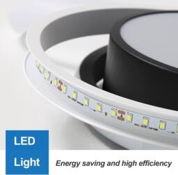 Goeco LED Ceiling Light 32W Modern Round Lamp for Bedrooms Bathrooms 6500K in Black - thumbnail 7