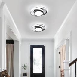 Goeco LED Ceiling Light 32W Modern Round Lamp for Bedrooms Bathrooms 6500K in Black - thumbnail 5