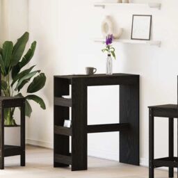 Berkfield Home Bar Table with Racks Black Oak 90x40x103.5 cm Engineered Wood - thumbnail 1