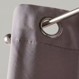 OHS Pair of Thermal Ready Made Eyelet Blackout Curtains in Charcoal - Size: 167 cm width x 183 cm drop - thumbnail 3