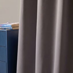 OHS Pair of Thermal Ready Made Eyelet Blackout Curtains in Charcoal - Size: 167 cm width x 183 cm drop - thumbnail 4