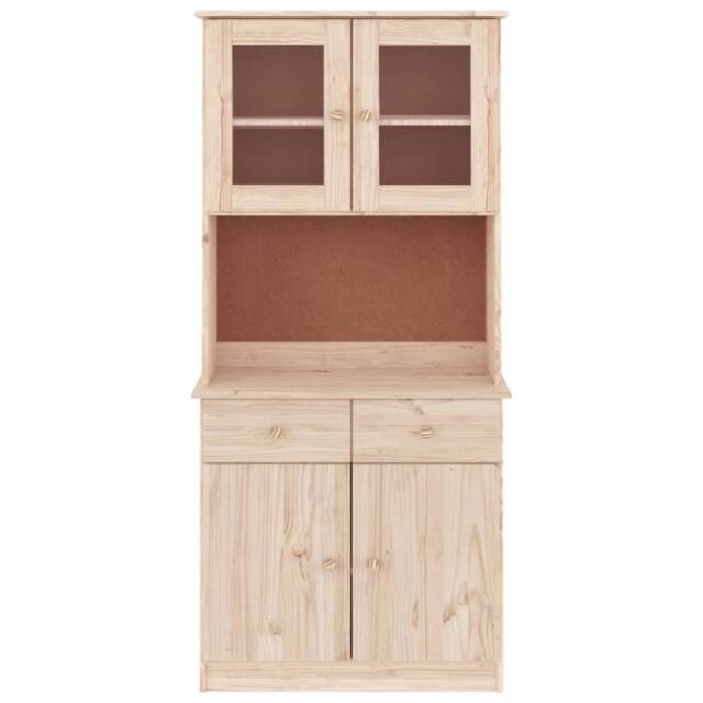 Berkfield Home Highboard ALTA 77x35x165 cm Solid Wood Pine in Light Tan - Size: 77 x 35 x 165 cm - image 1