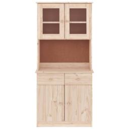 Berkfield Home Highboard ALTA 77x35x165 cm Solid Wood Pine in Light Tan - Size: 77 x 35 x 165 cm